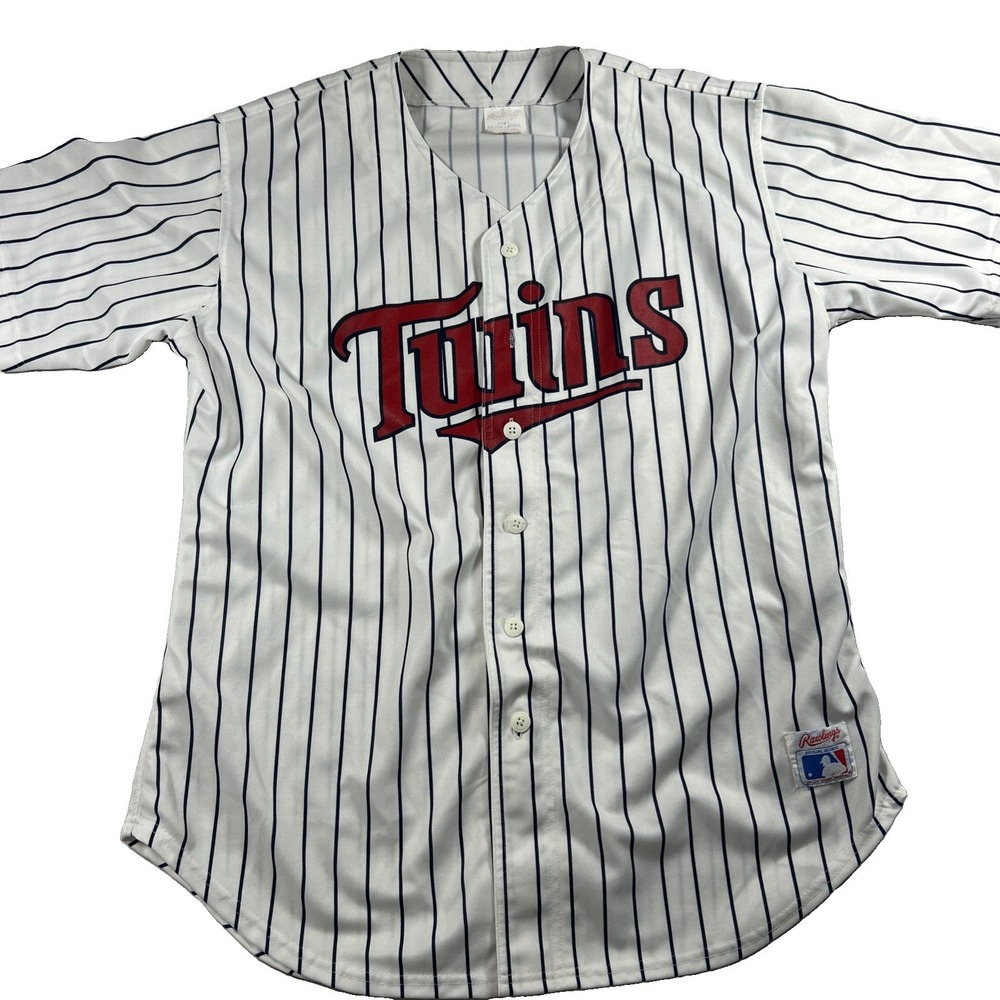 VINTAGE Minnesota Twins Rawlings Baseball Jersey Pinstripe White Extra Large